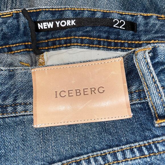 Iceberg Women’s Jeans Size 30 Distressed Slim Fit Mid Rise Blue Denim - Picture 8 of 10